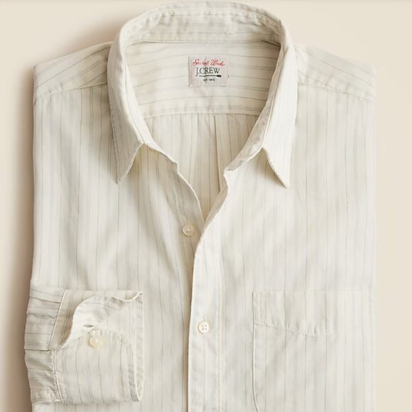 NWT J Crew Secret Wash cotton poplin shirt with point collar - M - Picture 1 of 3